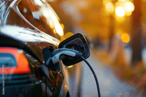 The power source infects the electric vehicle. Eco-friendly technologies © Daniil