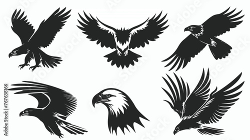 Eagle logo vector eagle silhouette various