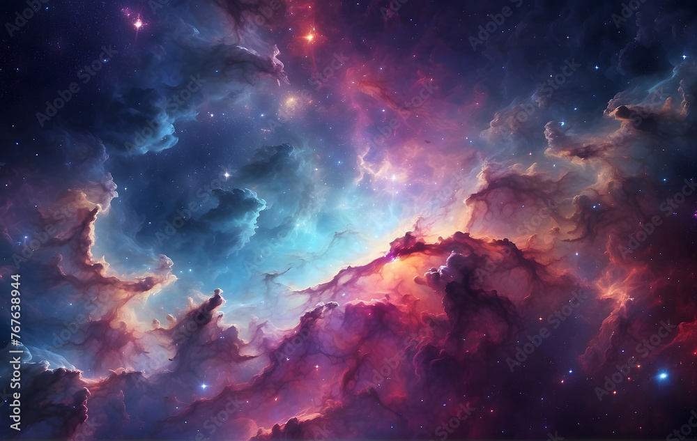 A very colourful space filled with lots of stars, Supernova background wallpaper