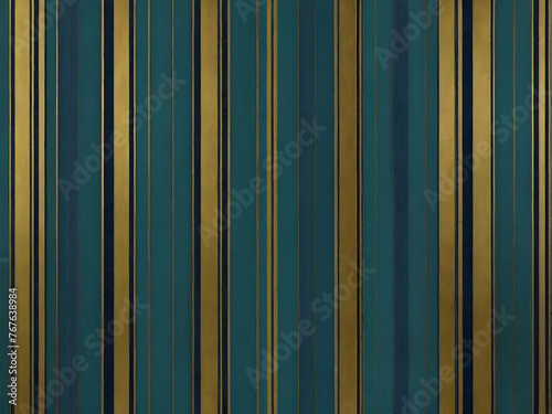 wallpaper pattern  blue  teal  navy  and a little bit of gold. thin vertical stripes  woven  grass cloth  Ai generative 