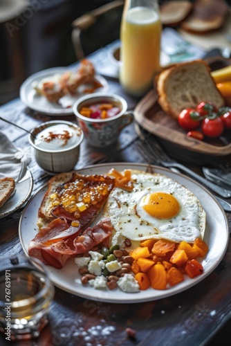 English breakfast. Food Photography