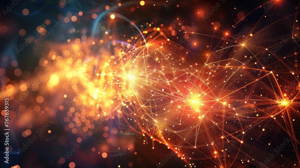 Digital technology abstract glowing background. generative AI image Digital technology abstract glowing background. generative AI image