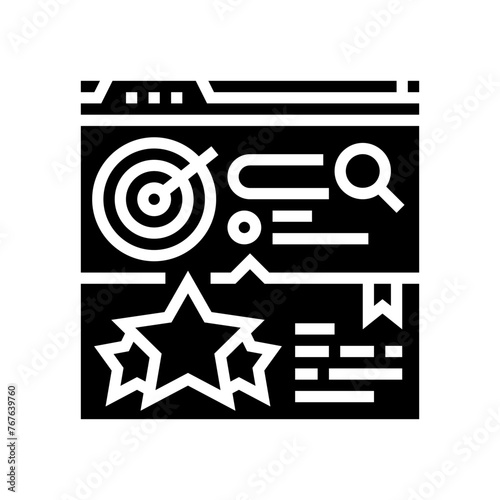 niche authority seo glyph icon vector. niche authority seo sign. isolated symbol illustration