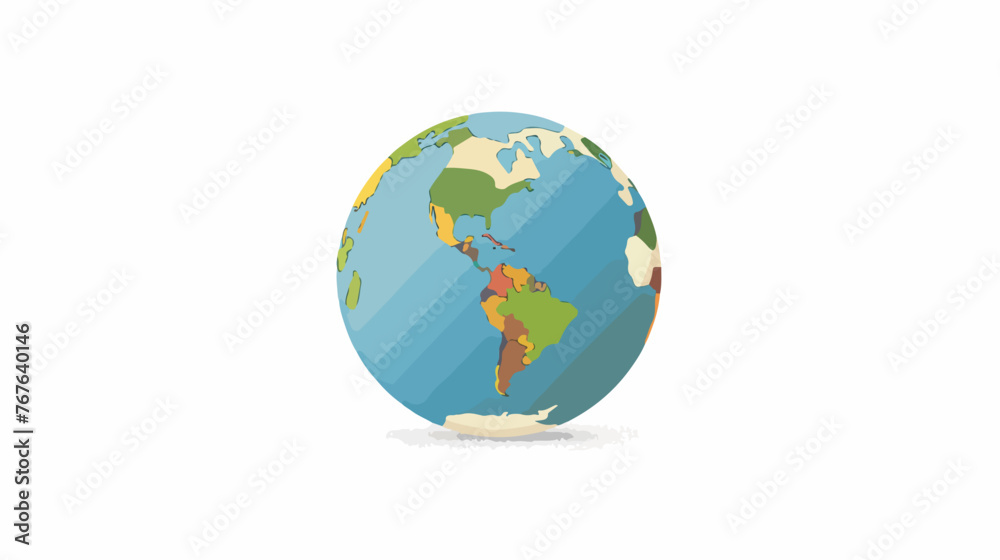 Globe map vector icon Flat vector isolated on white background