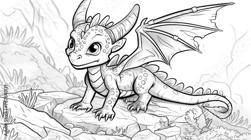 Cute dragon coloring page