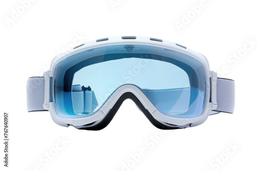 Frosty Vision: Ski Goggles Embracing Winter Wonderland. On White or PNG Transparent Background.