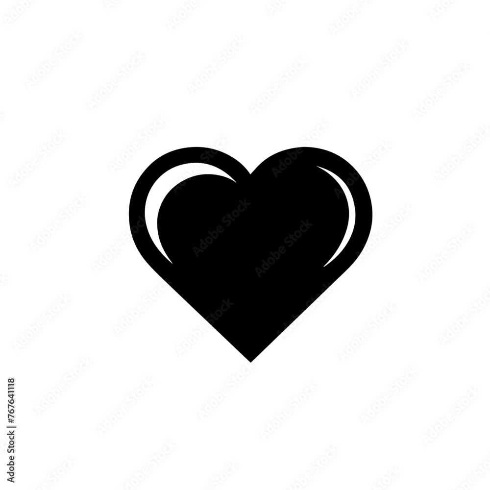 Calligraphic love heart sign. Vector Romantic illustration symbol join, passion and wedding. Calligraphy Design flat element of valentine day. Template for t-shirt, card, invitation
