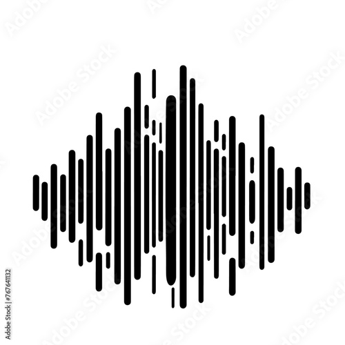 Sound waves collection. Analog and digital audio signal. Music equalizer. Interference voice recording. High frequency radio wave. Vector illustration. 
