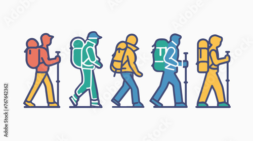 Journey Hiker icon. Element of people in travel line