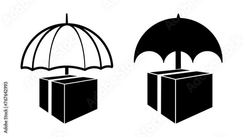 cargo insurance, black isolated silhouette