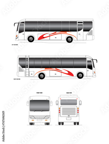 Bus vector template for car branding and advertising