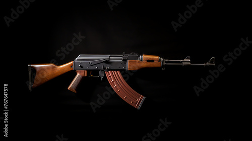 AK47 assault rifle isolated on white background. 3D illustration.