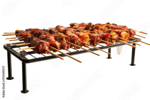 Sizzling Skewers: Grilling Delights. On White or PNG Transparent Background.