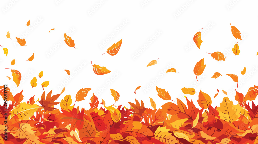 Autumn Leaves Golden Foliage Covers Ground in Warmth. - obrazy, fototapety, plakaty 