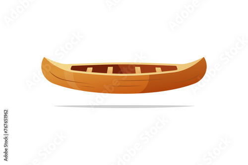 Canoe boat vector isolated on white background.