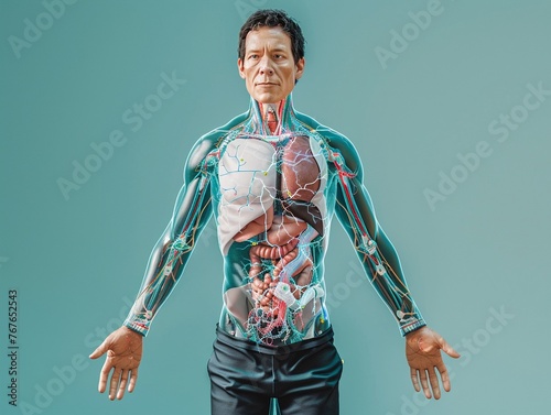 Imaging technique using electromagnetic radiation to capture detailed images of the body , unique hyper-realistic illustrations