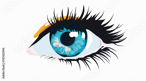 Blue eye.. flat vector isolated on white background 