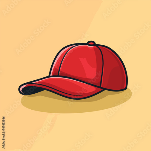 Flat design baseball hat icon vector illustration 