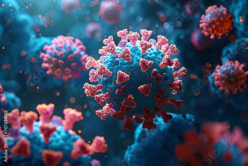 3D representation of the Adeno-associated virus (AAV). photo