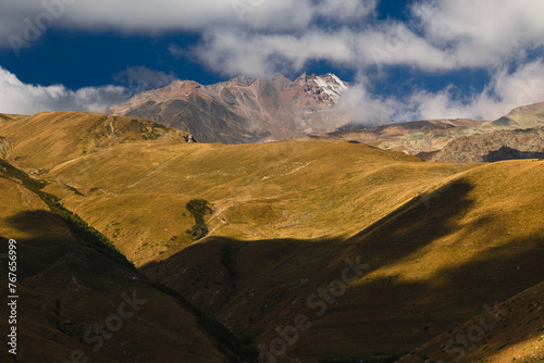 Views of Georgian landscapes in autumn mood. Mountains perfect for hiking.