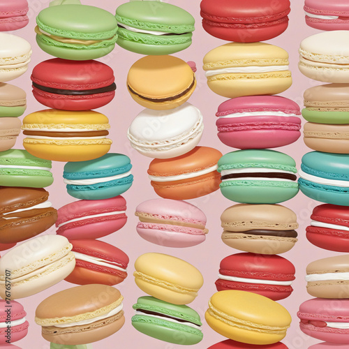 stack of macarons with   colorful background