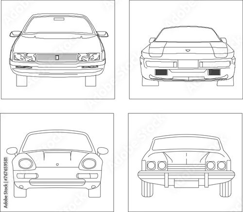 Adobe Illustrator Artwork Vector illustrator design sketch of a car seen from the front 
