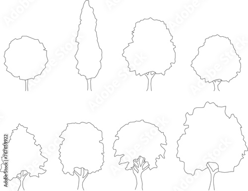Adobe Illustrator Artwork Vector sketch design illustrator drawing of a simple tree plant for completeness of the image 