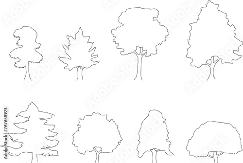 Adobe Illustrator Artwork Vector sketch design illustrator drawing of a simple tree plant for completeness of the image