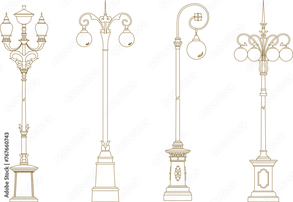 Adobe Illustrator Artwork vector sketch illustration of old classic vintage traditional ethnic decorative garden lamp design Adobe Illustrator Artwork vector sketch illustration of old classic vintage traditional ethnic decorative garden lamp design