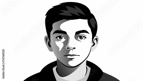 Teenage Boy Portrait Vector Expressive Face 