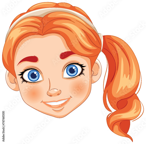 Vector illustration of a smiling young girl