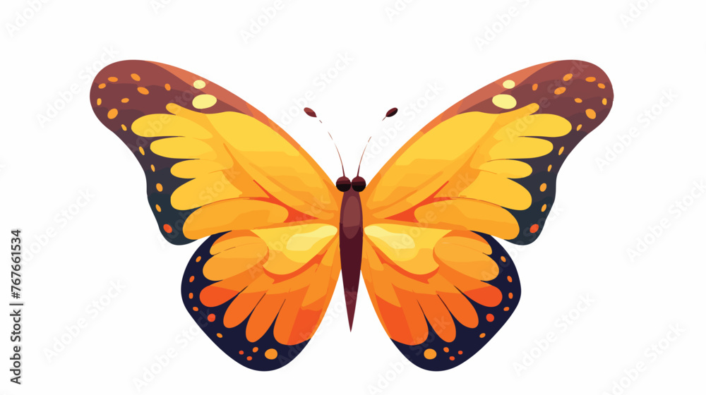 Butterfly on a homogeneous background. Vector illustration