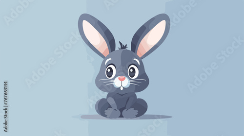 Cartoon rabbit thinking Flat vector  © Ideas