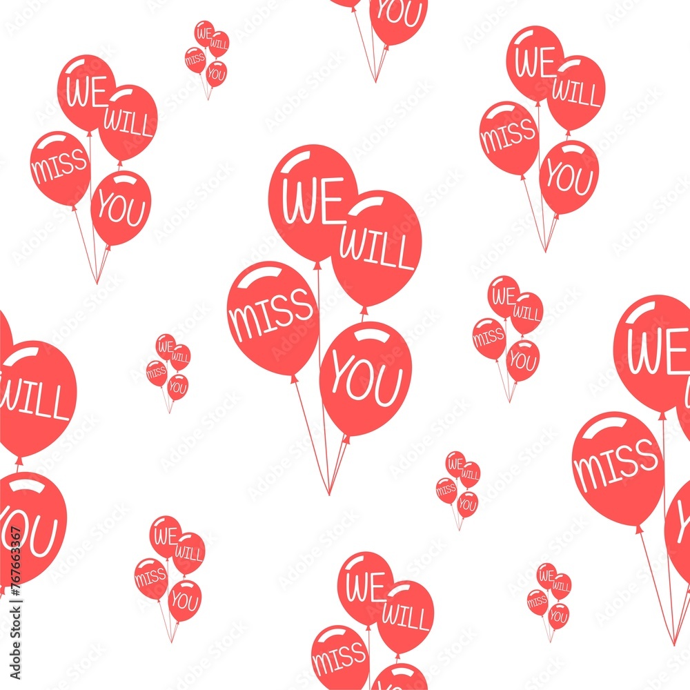 We will miss you seamless pattern