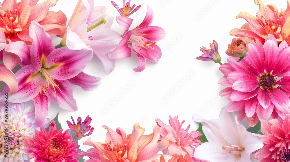 A delightful spring bouquet combines pink and white tulips for a touch of colorful beauty