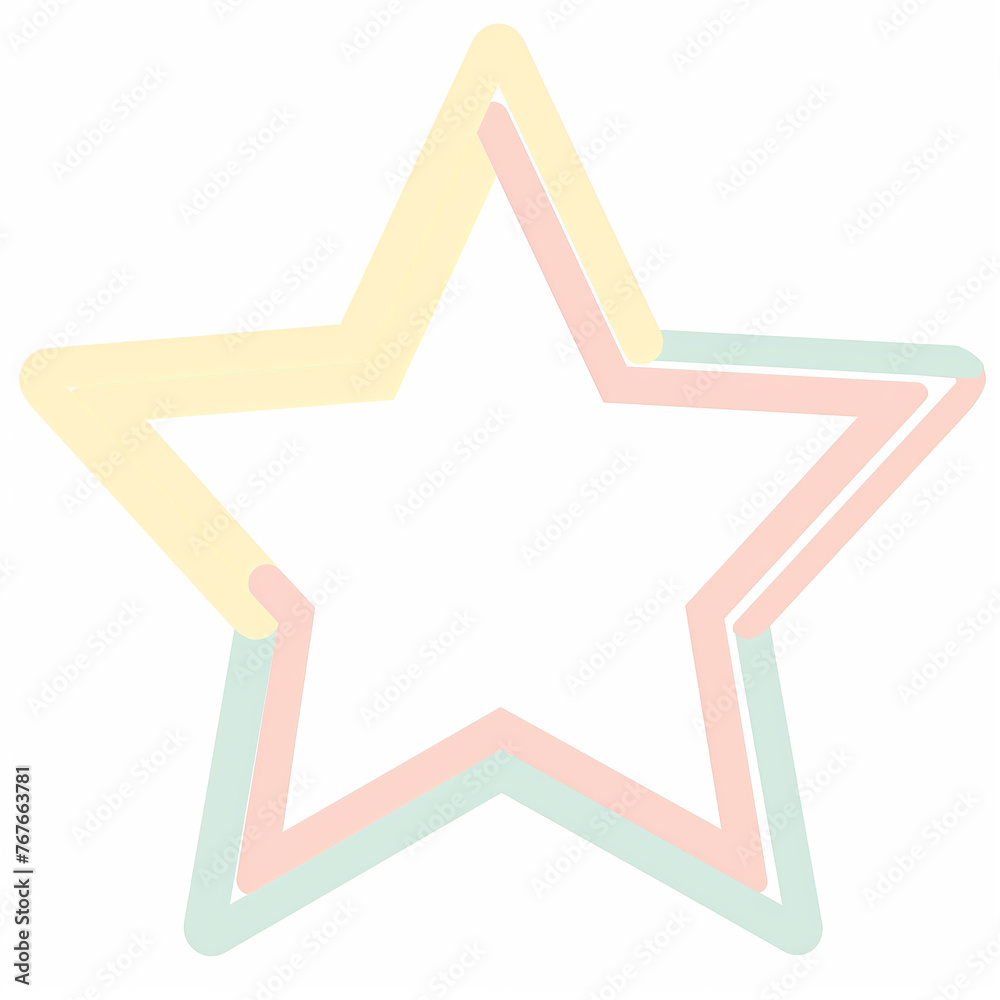 simple pastel vector star flat silhouette outline shape. 
