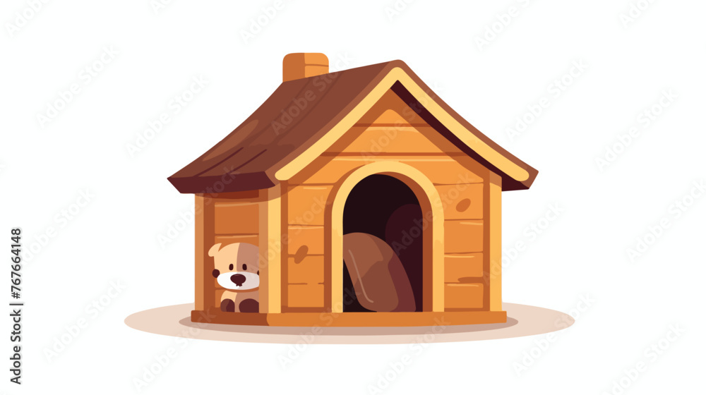 Classic doghouse icon cartoon vector. Puppy kennel. P