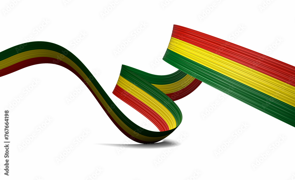 3d Flag Of Bolivia 3d Wavy Shiny Bolivia Ribbon Flag Isolated On White Background 3d Illustration 3d Flag Of Bolivia 3d Wavy Shiny Bolivia Ribbon Flag Isolated On White Background 3d Illustration