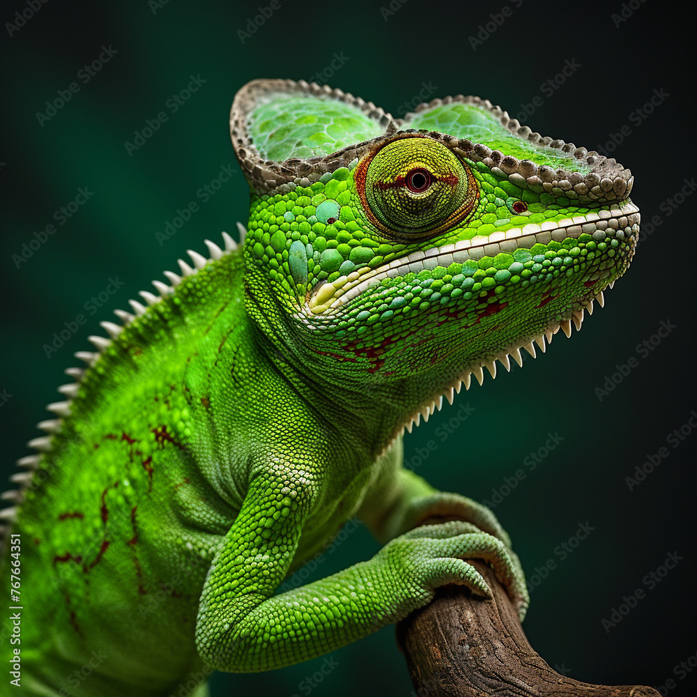 Cute green jaguana, netral black background. Cute green jaguana, netral black background.