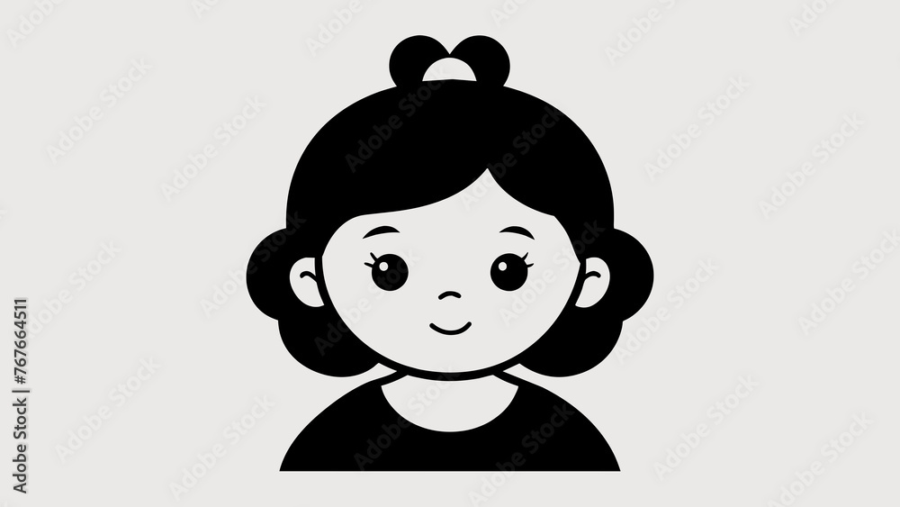 Adorable Baby Girl Portrait Vector Illustration Adorable Baby Girl Portrait Vector Illustration
