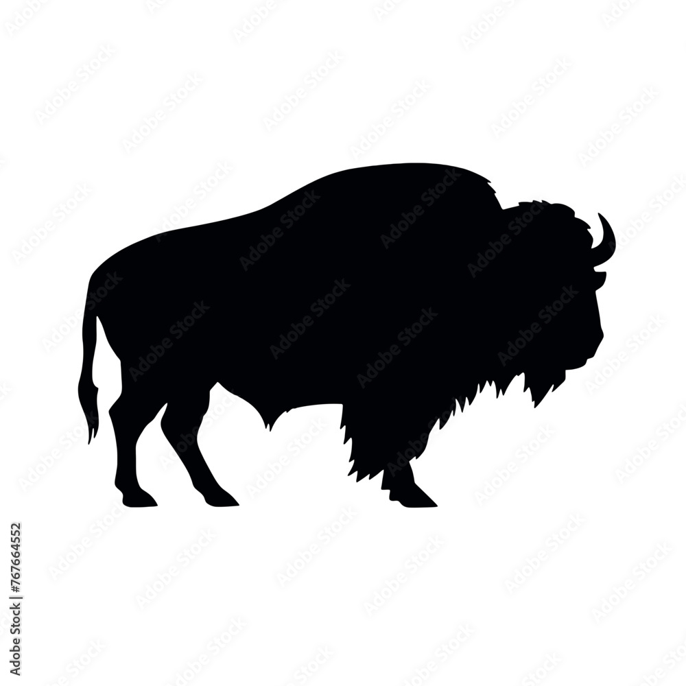silhouette of American bison, or buffalo silhouette of American bison, or buffalo
