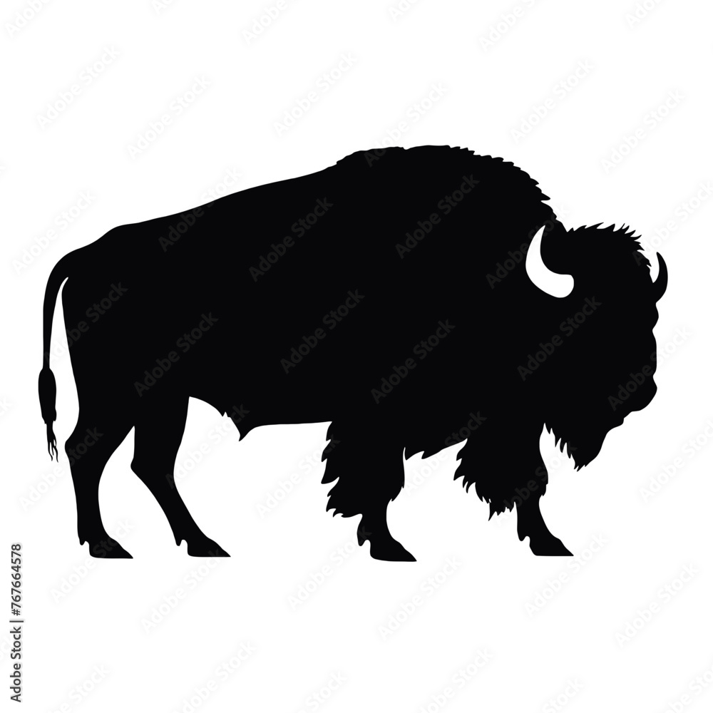 Naklejka premium silhouette of American bison, or buffalo