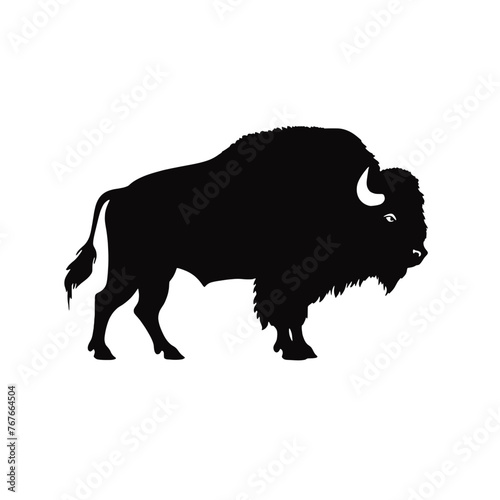 silhouette  of American bison, or buffalo