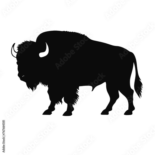 silhouette of American bison, or buffalo