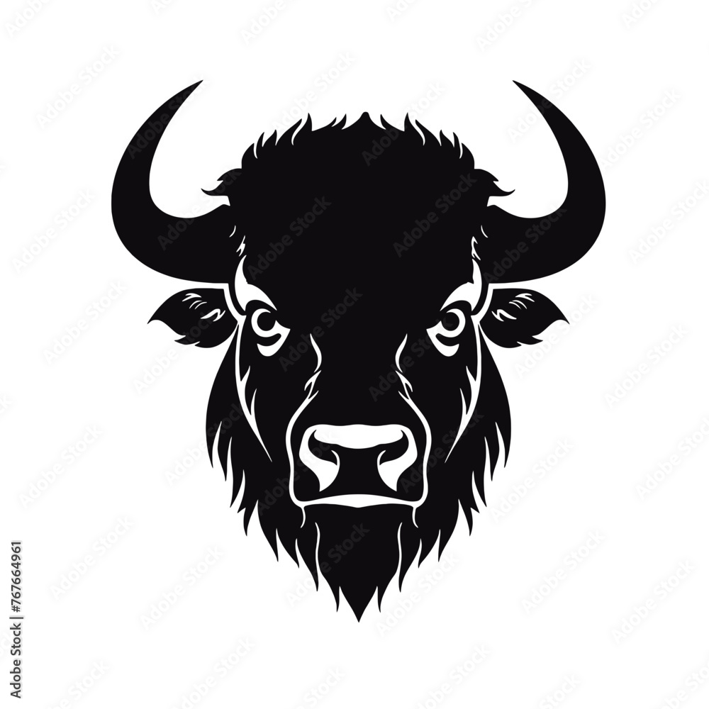 vector illustration tattoo - bison