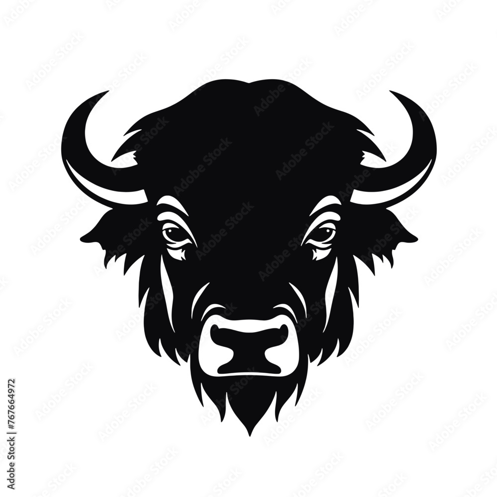 vector illustration tattoo - bison