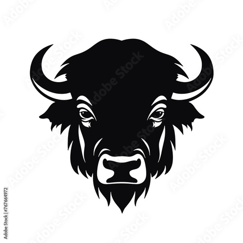vector illustration tattoo - bison © vectorcyan