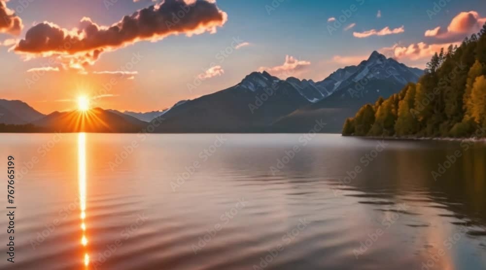 Mountain Lake View Sunset Timelapse Mountain Lake View Sunset Timelapse