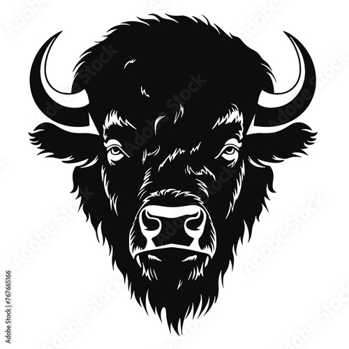 vector illustration tattoo - bison