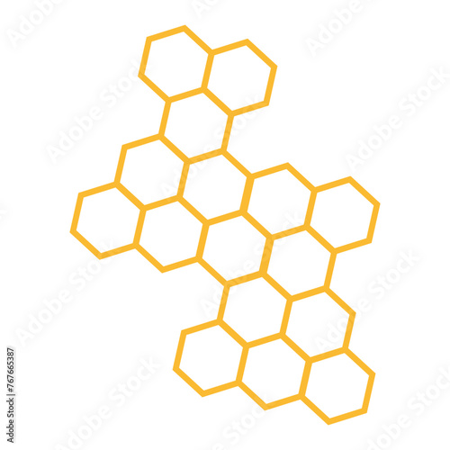 a honeycomb icon on a white background. the design is in a flat style. Vector illustration.